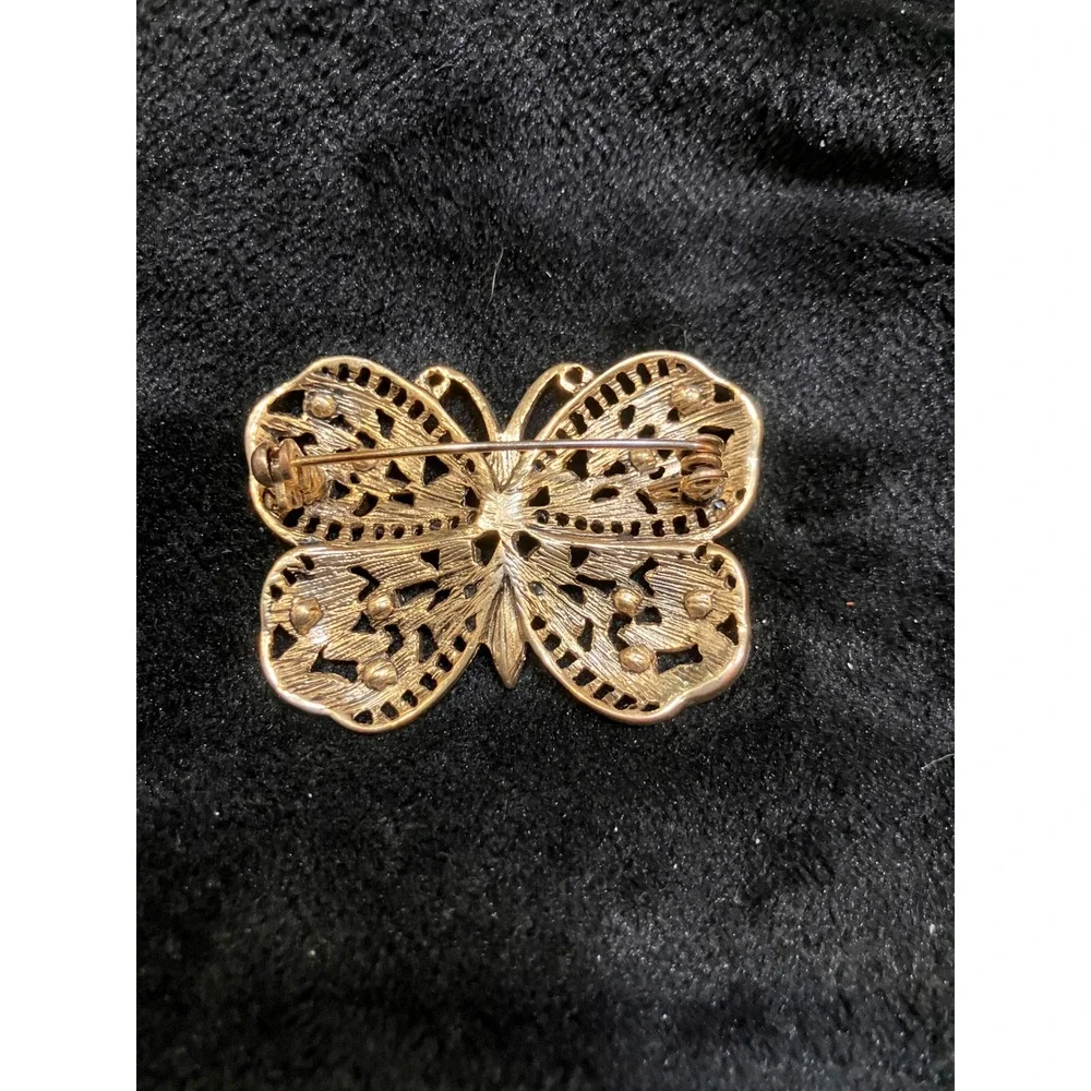 Butterfly Brooch Lot Womens Multicolor Rhinestone Enamel Filigree